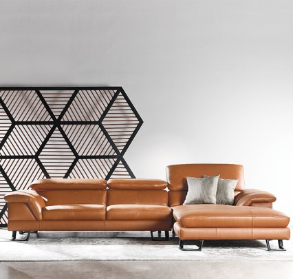 FREE Kay Coffee Table | L-Shaped Leather Sofa with a Sleek, Modern, and Minimalist Design